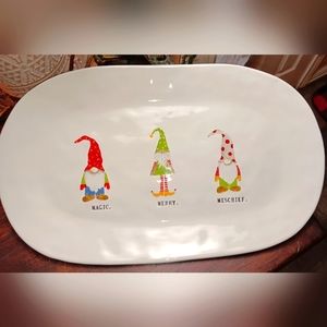 Rae Dunn MISCHEIF, MAJIC & MERRY gnomes serving tray